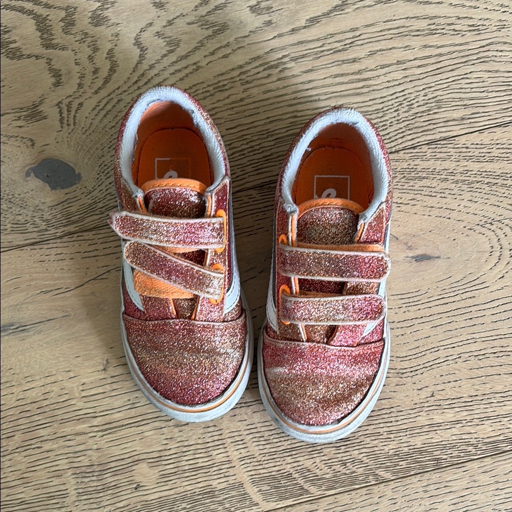 Vans Pink and Orange Sneakers with Velcro Straps